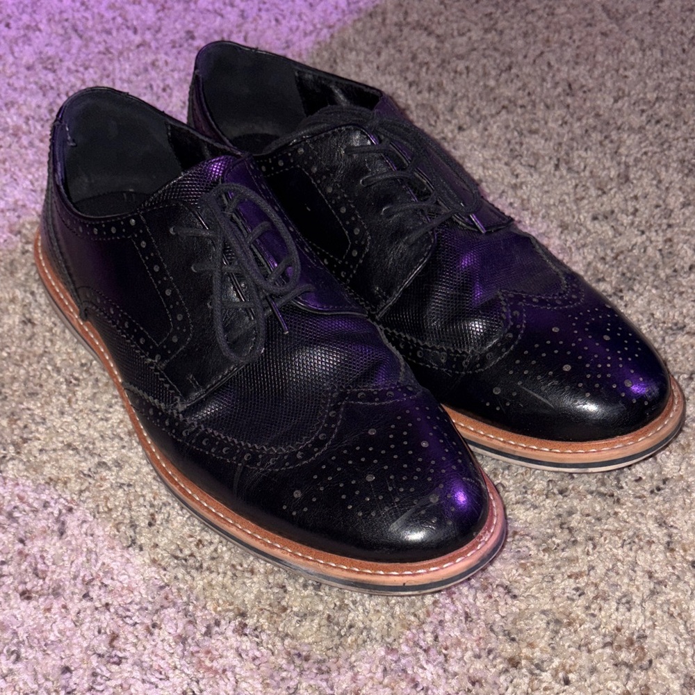 Black Men's Wingtip Brogue Dress Shoes
